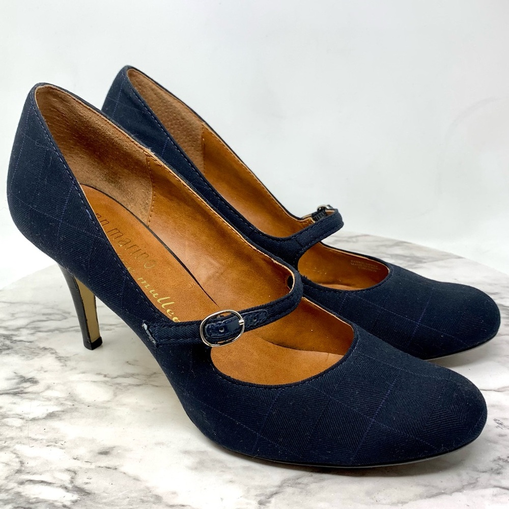 Ann Marino By Bettye Muller Plaid Mary Jane Pumps 7.5 Retro Pinup Classic Preppy